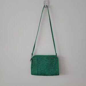 Vintage 1980s Green Woven Purse